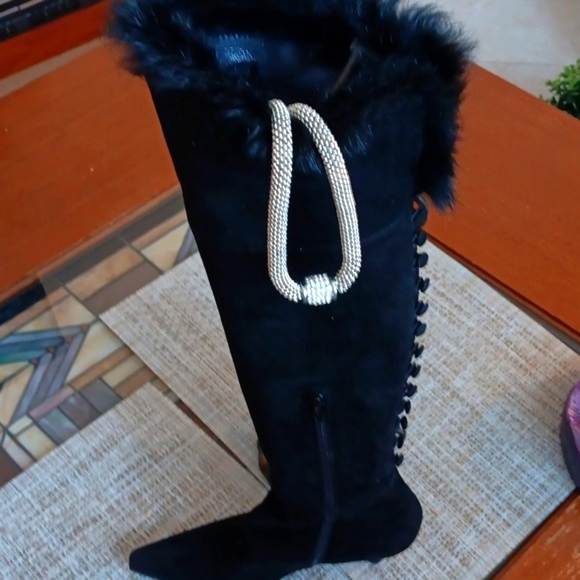 Rare magnificent over the knee boot,5.5 Weitzman black suade - Picture 3 of 8